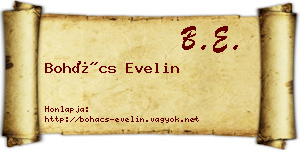 Bohács Evelin névjegykártya